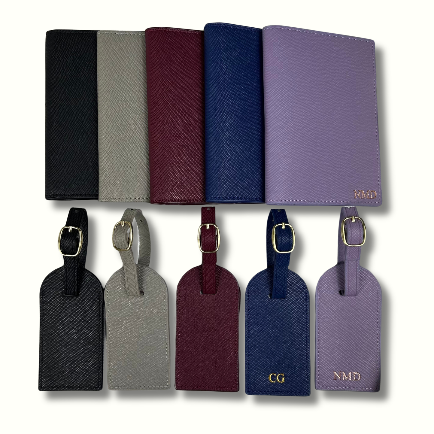 Personalised Vegan Leather Travel Set