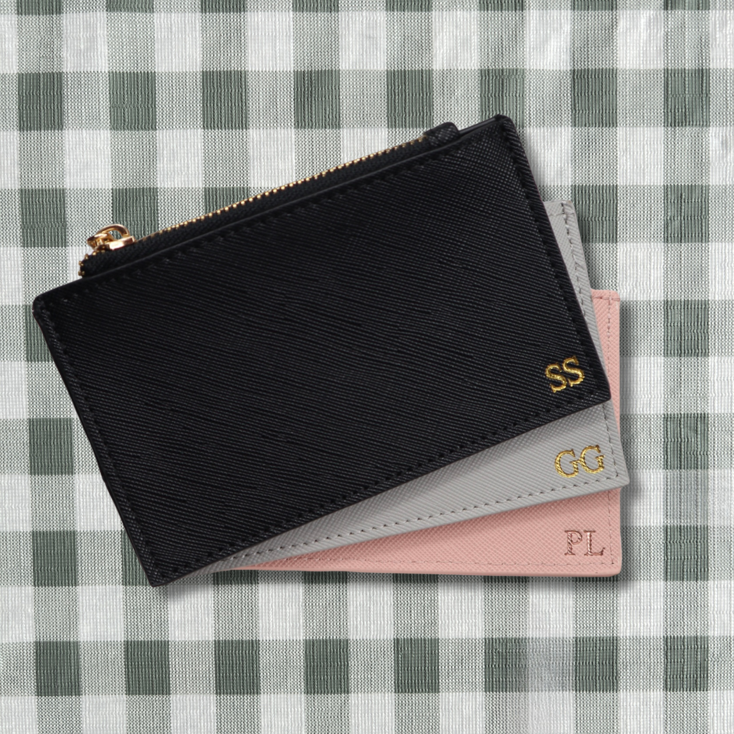 Personalised Vegan Leather Zip Cardholder