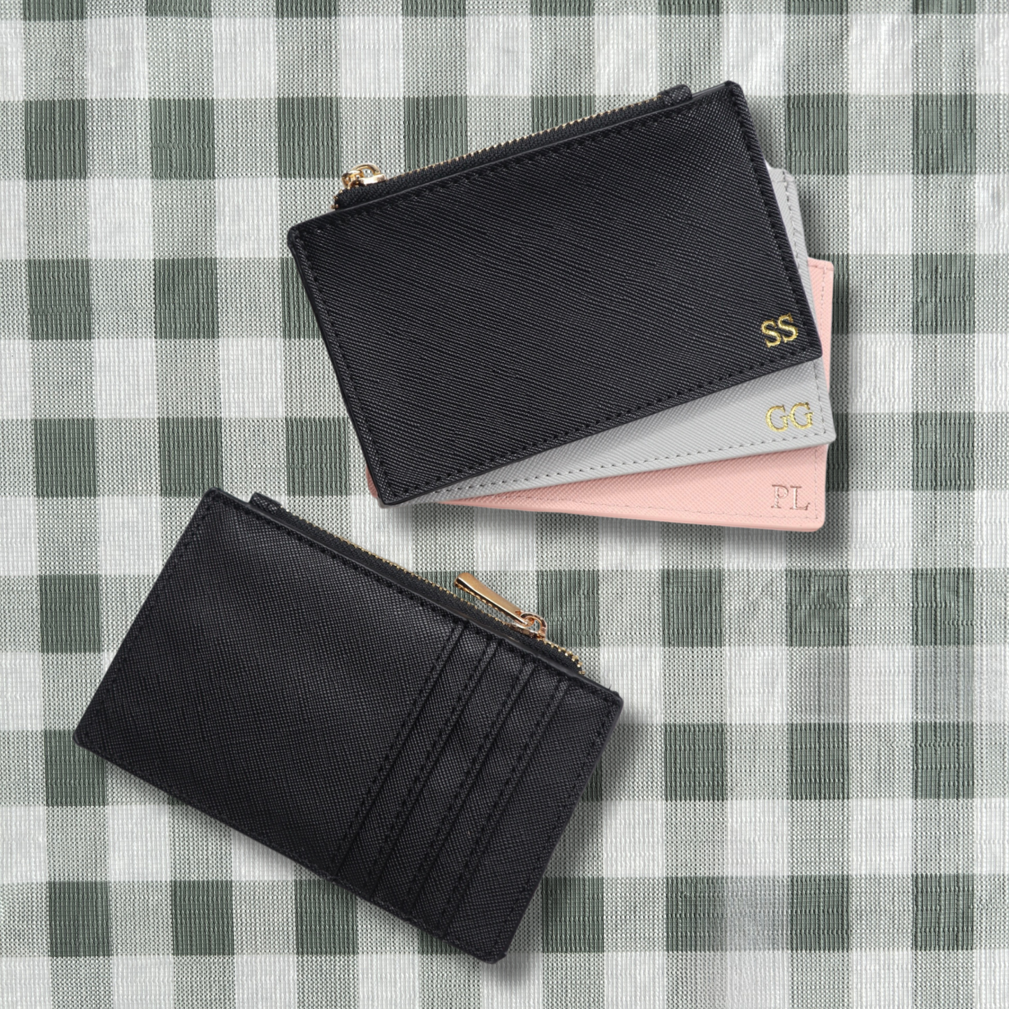 Personalised Vegan Leather Zip Cardholder