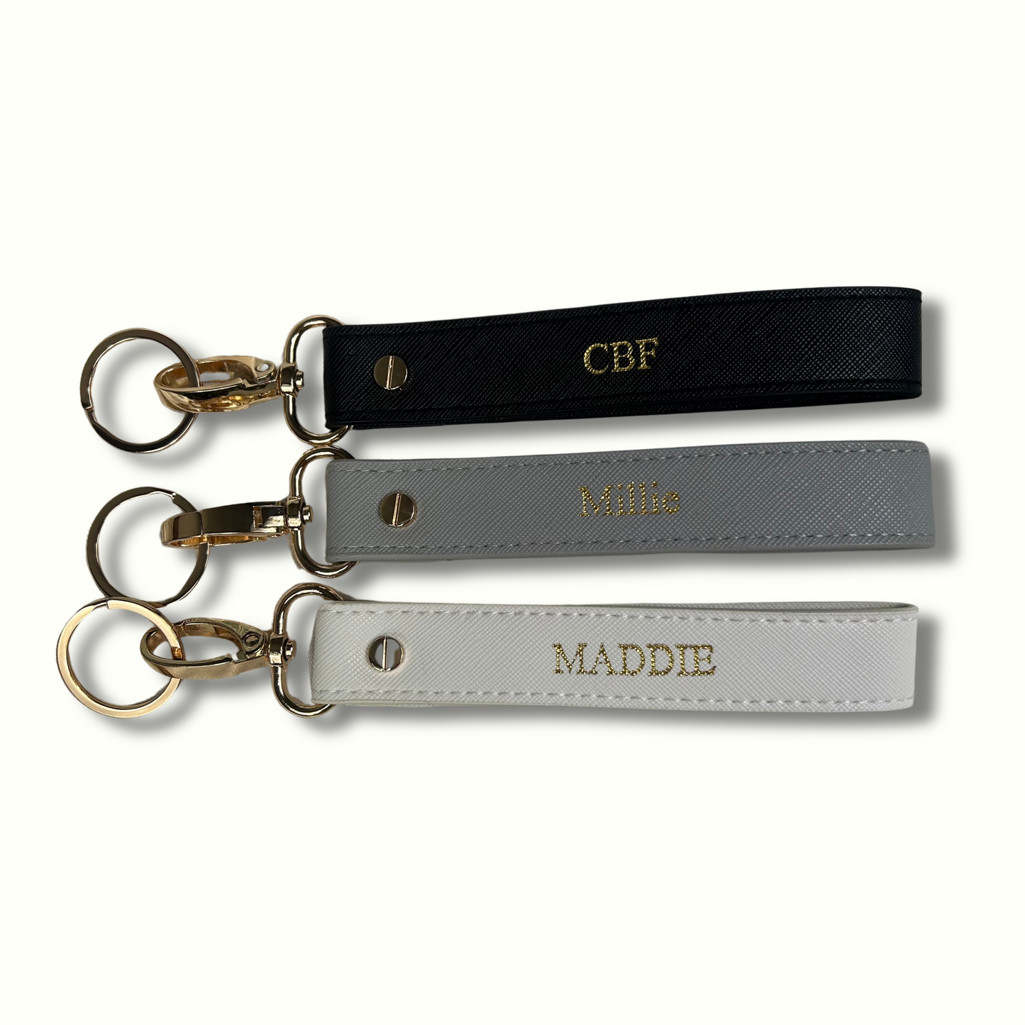 Personalised Vegan Leather Wristlet Keychain