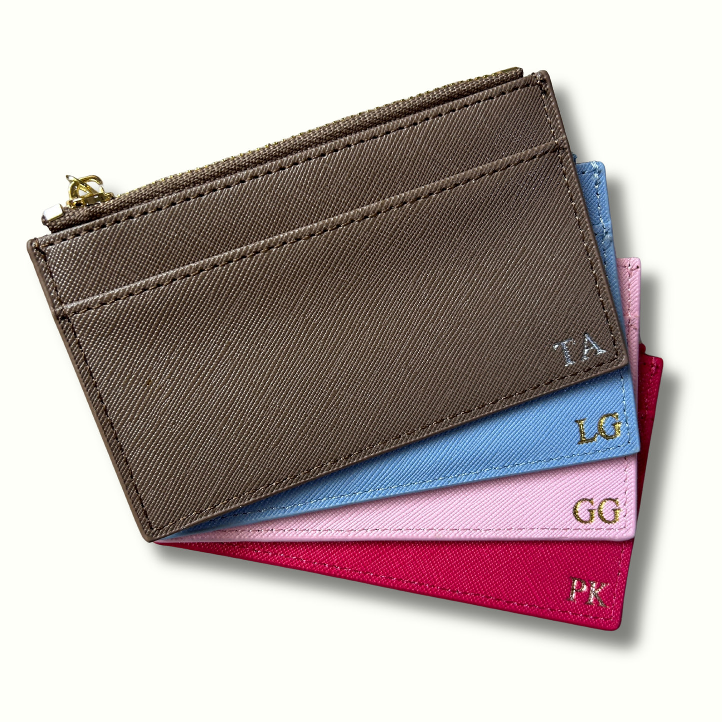 Personalised Vegan Leather Zip Cardholder