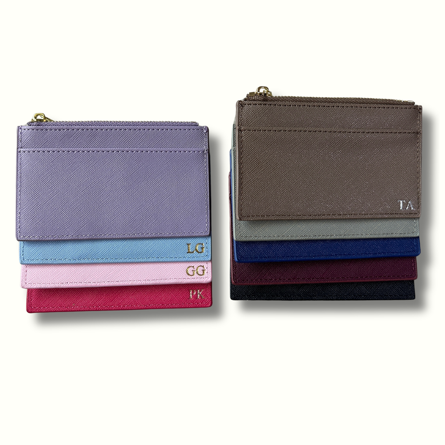 Personalised Vegan Leather Zip Cardholder