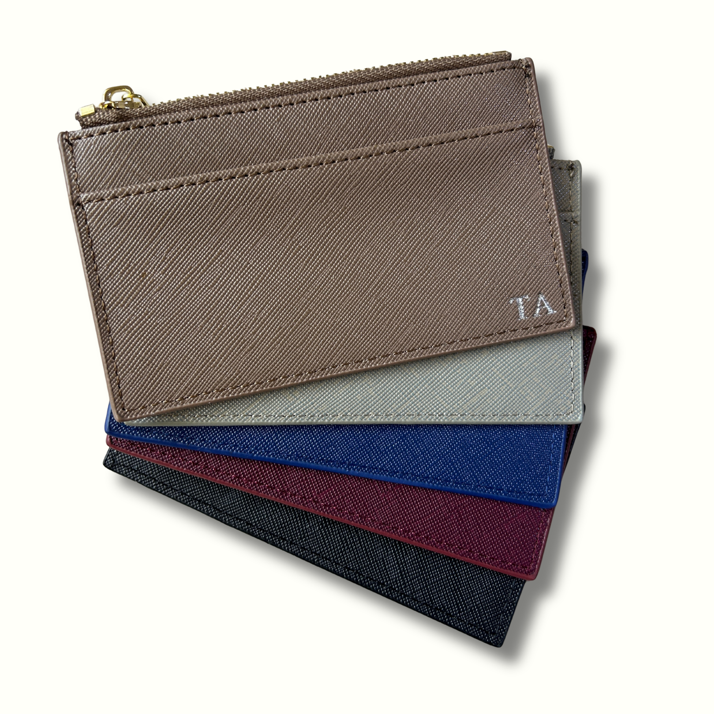 Personalised Vegan Leather Zip Cardholder