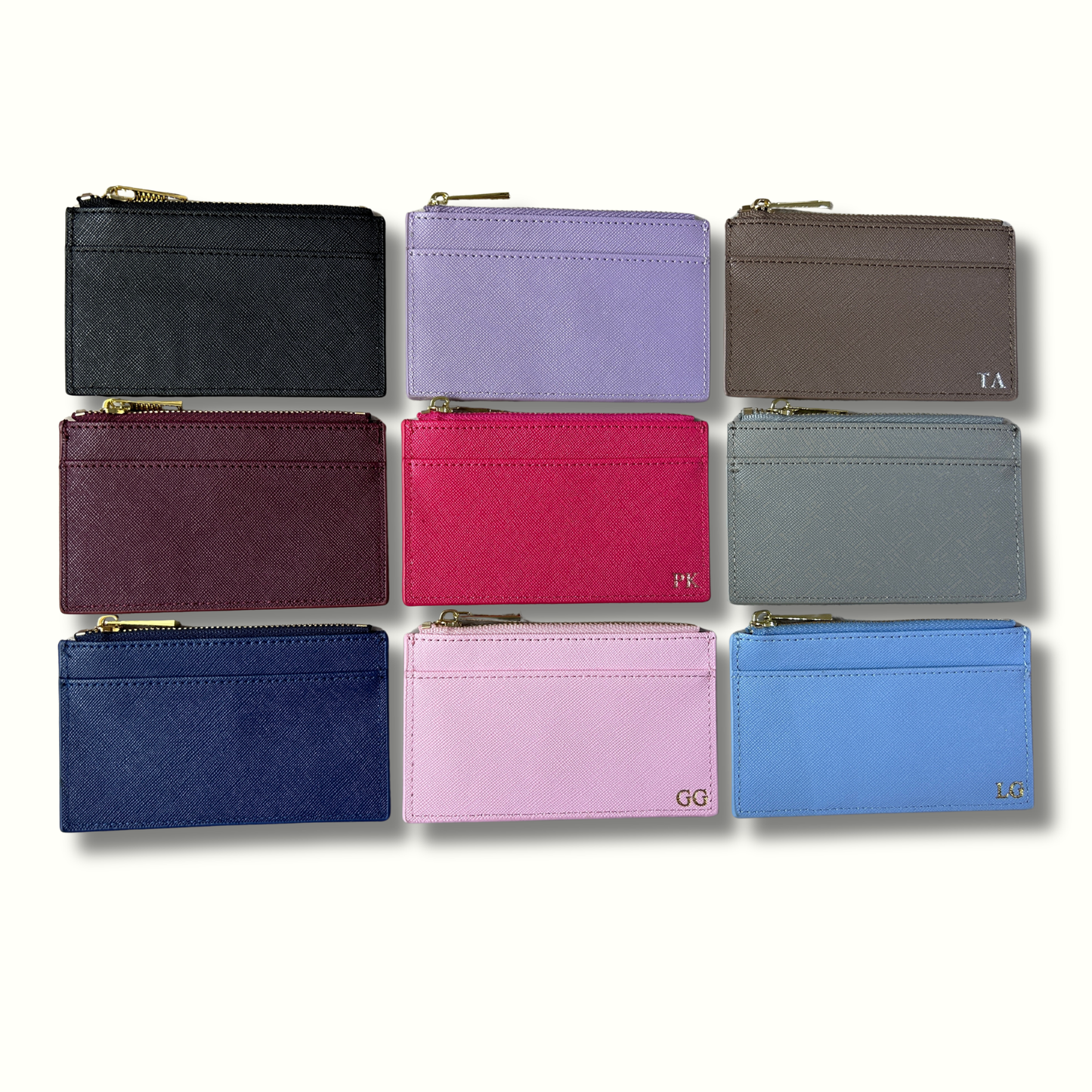Personalised Vegan Leather Zip Cardholder