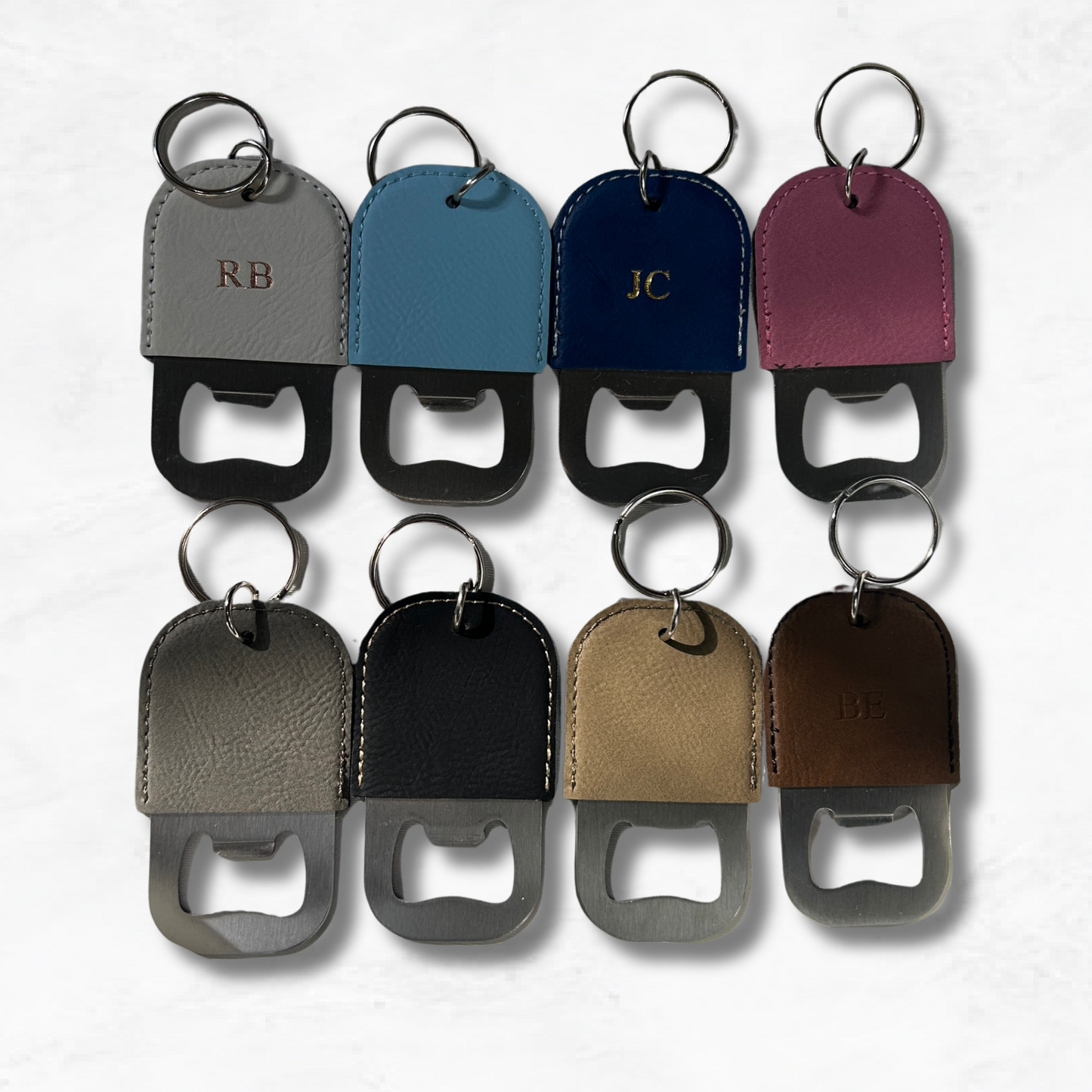 Personalised Vegan Leather Bottle Opener Keychain