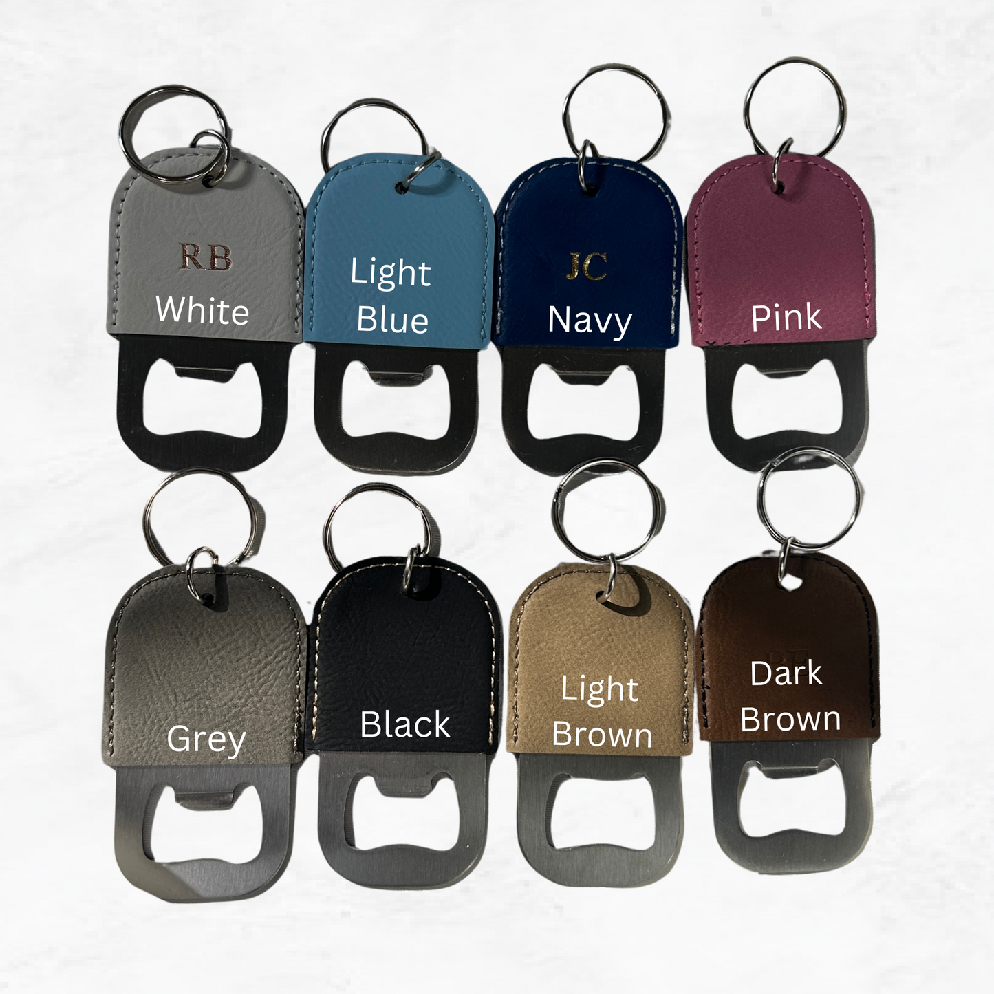 Personalised Vegan Leather Bottle Opener Keychain
