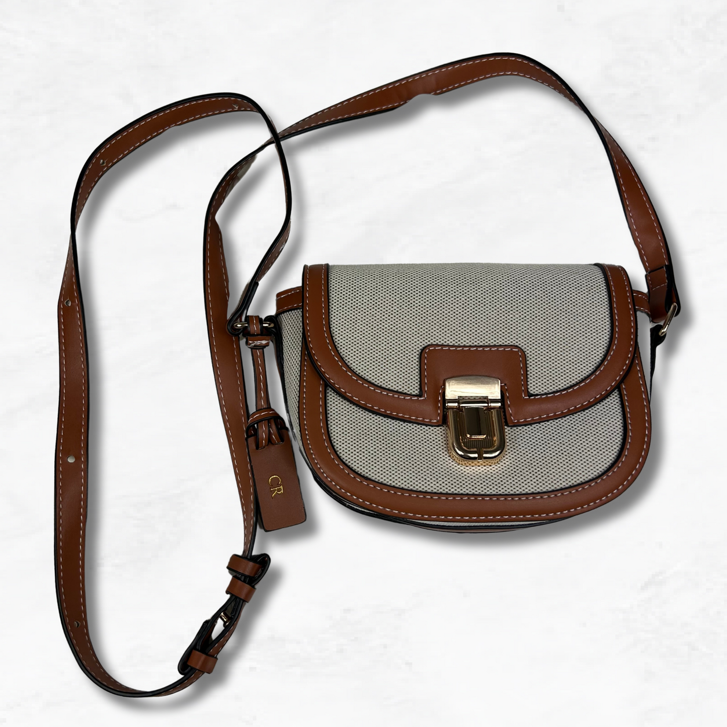 Personalised Vegan Leather Canvas Crossbody Bag