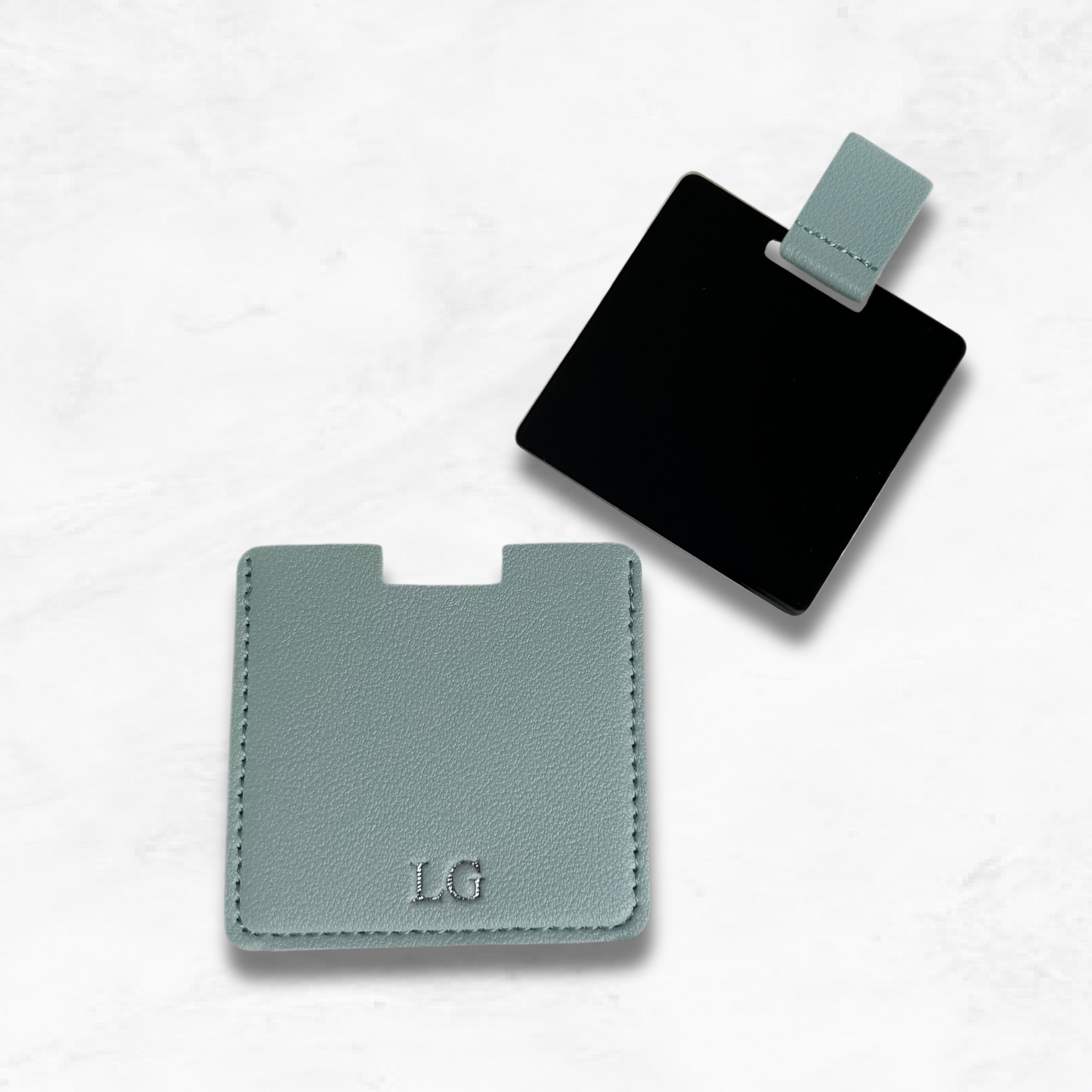 Personalised Vegan Leather Compact Mirror