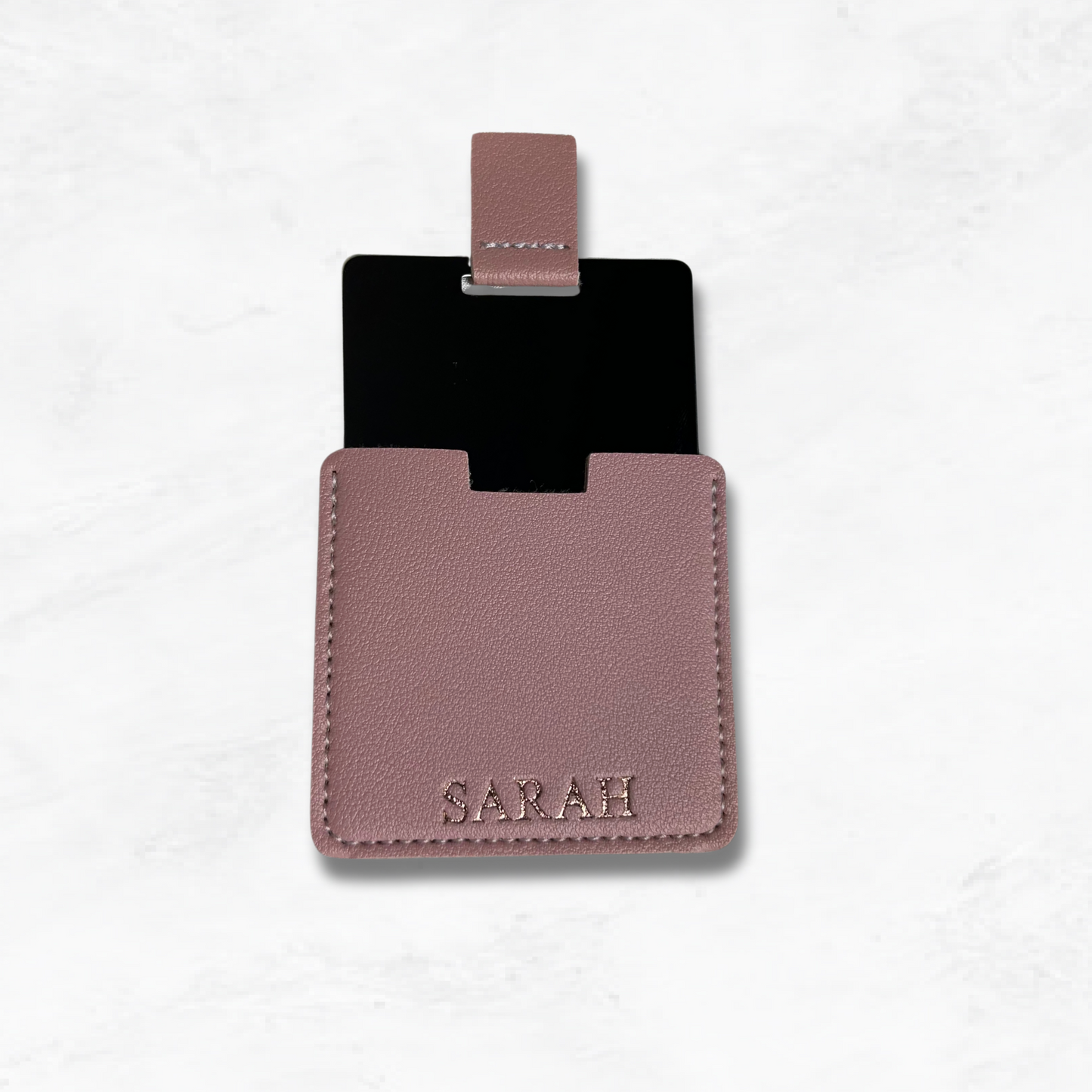 Personalised Vegan Leather Compact Mirror