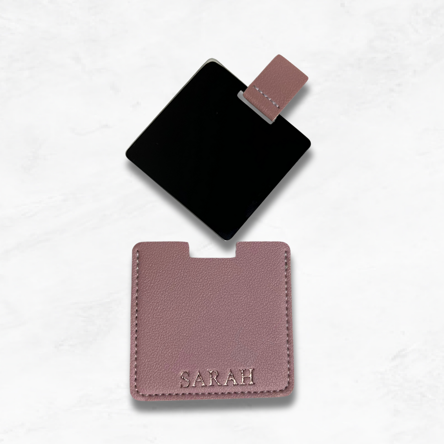 Personalised Vegan Leather Compact Mirror