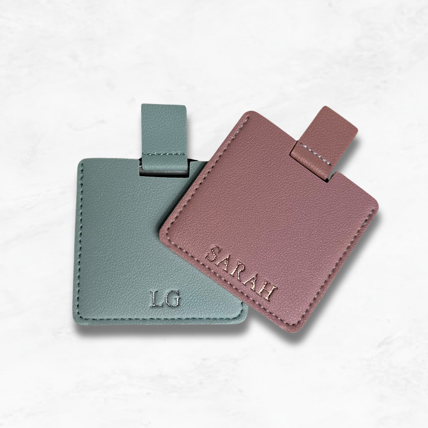 Personalised Vegan Leather Compact Mirror