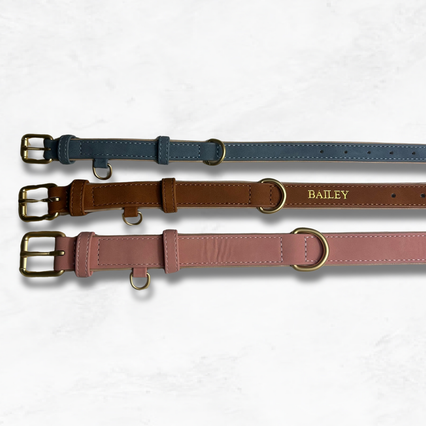 Personalised Vegan Suede Leather Dog Collar & Lead Set