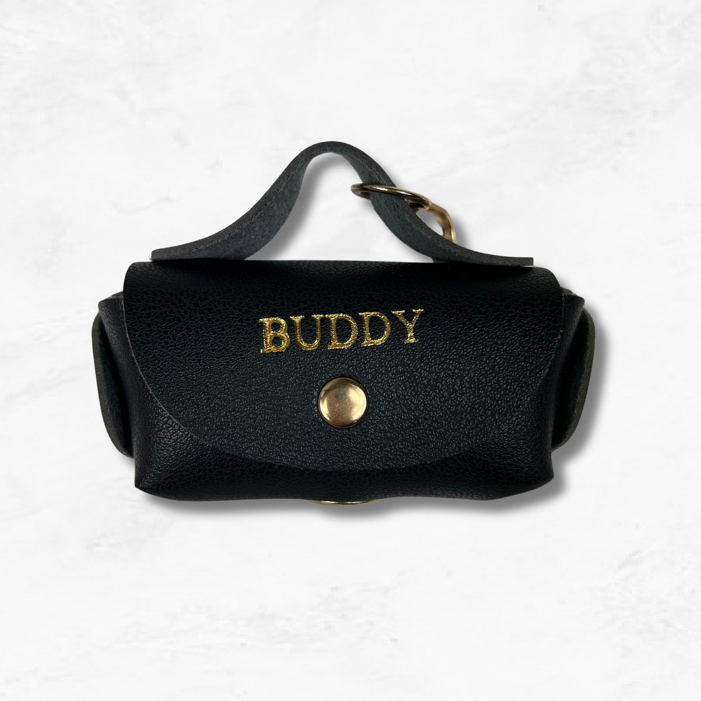 Personalised Vegan Leather Dog Poo Bag Holder