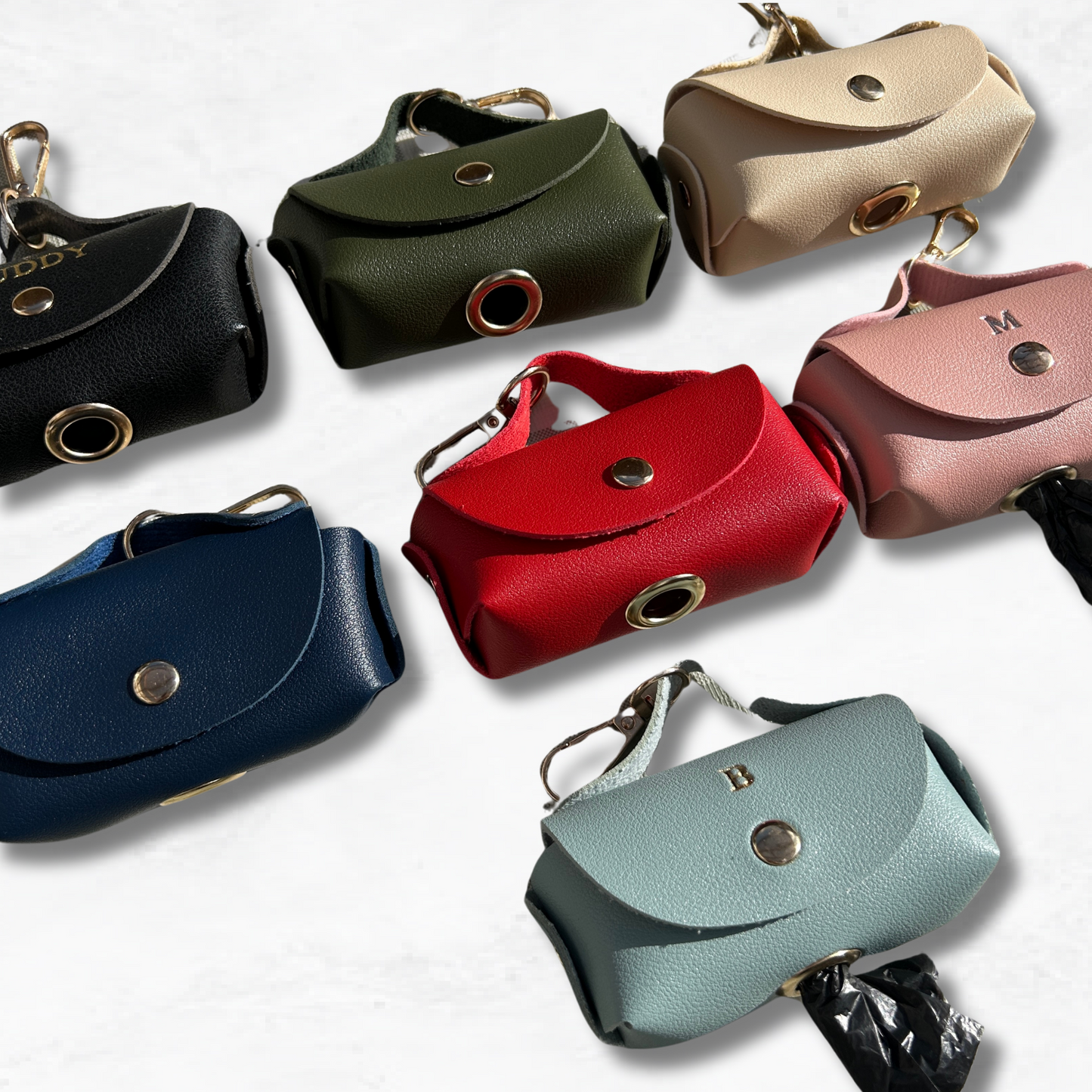 Personalised Vegan Leather Dog Poo Bag Holder