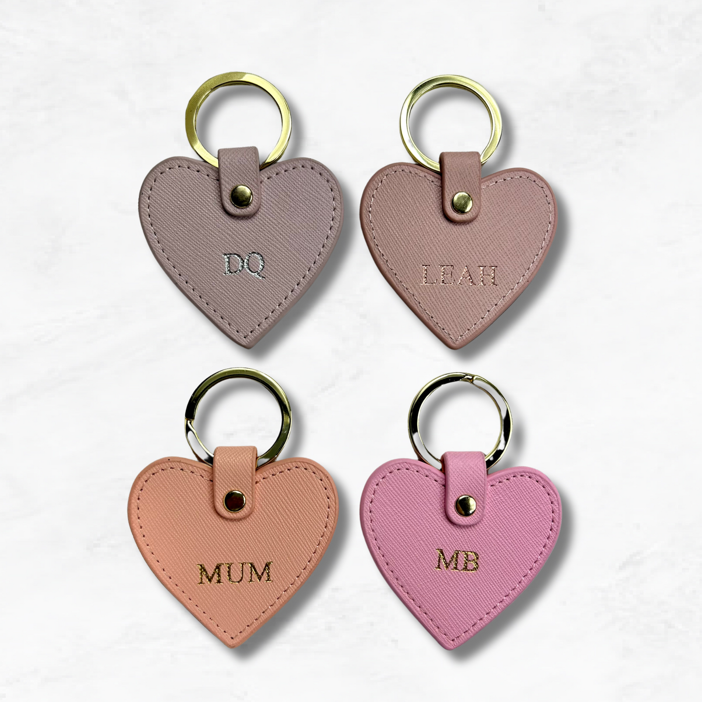 Personalised Leather Heart Keychain
