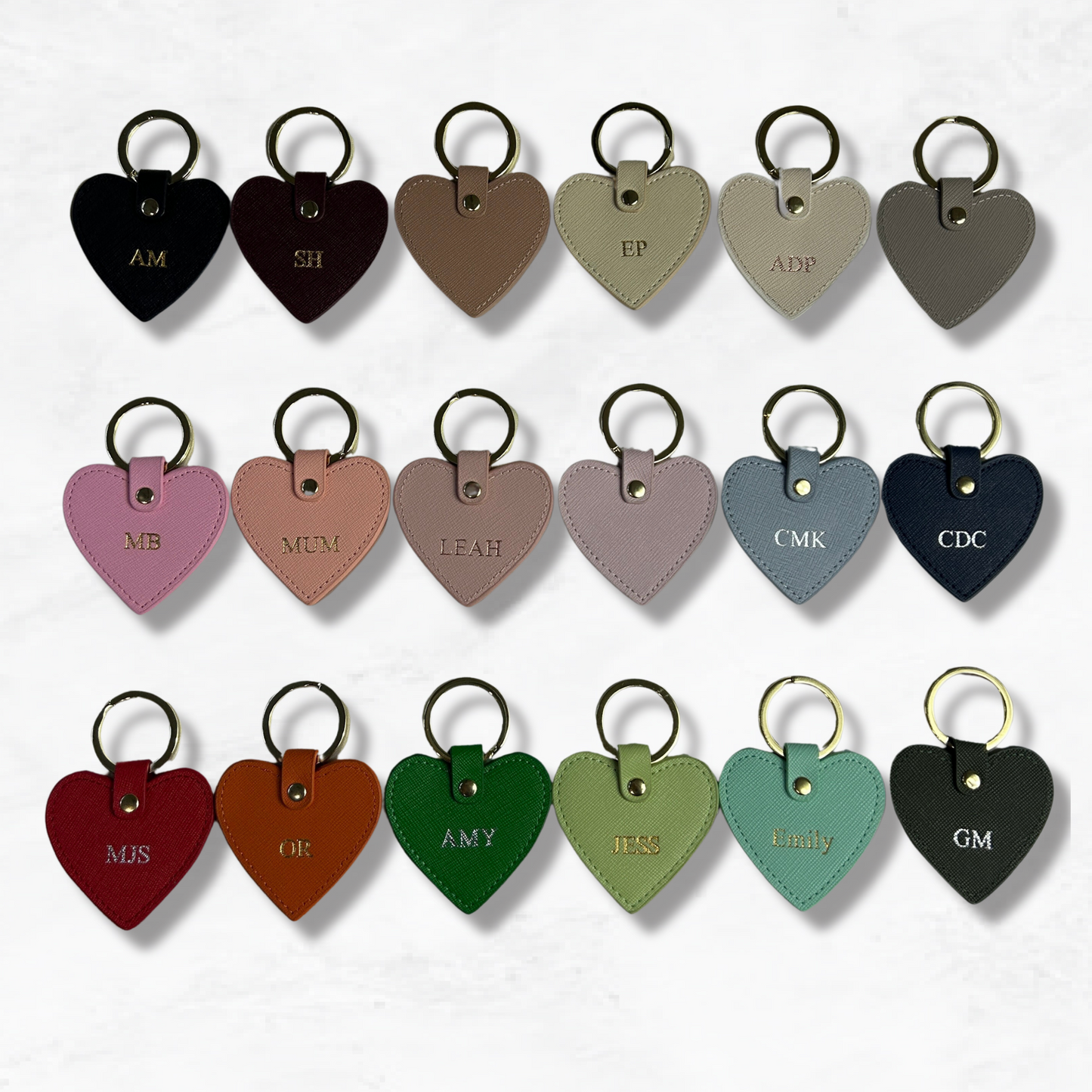 Personalised Leather Heart Keychain