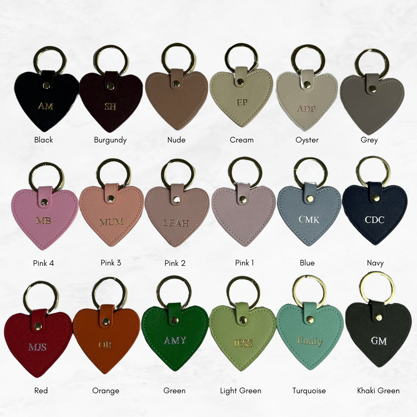 Personalised Leather Heart Keychain