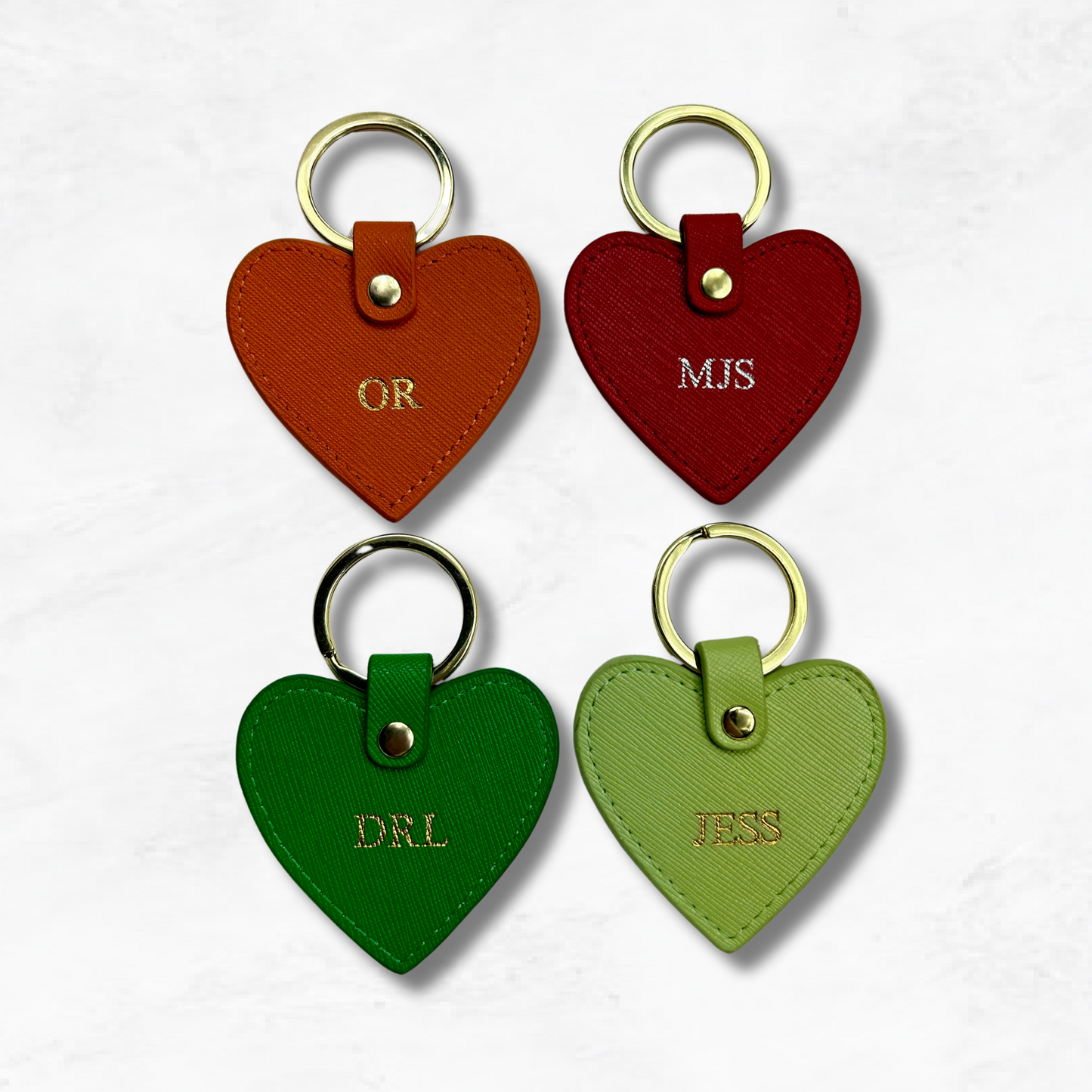 Personalised Leather Heart Keychain
