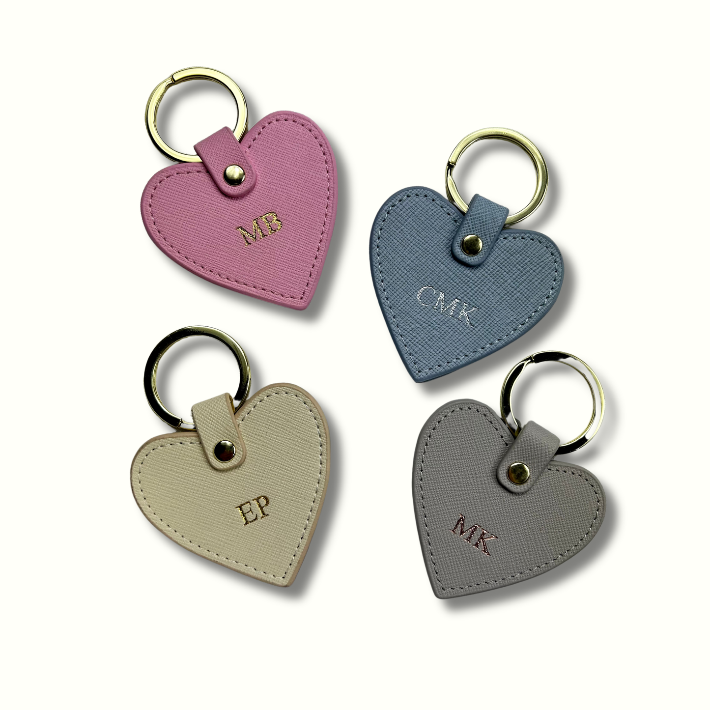 Personalised Leather Heart Keychain