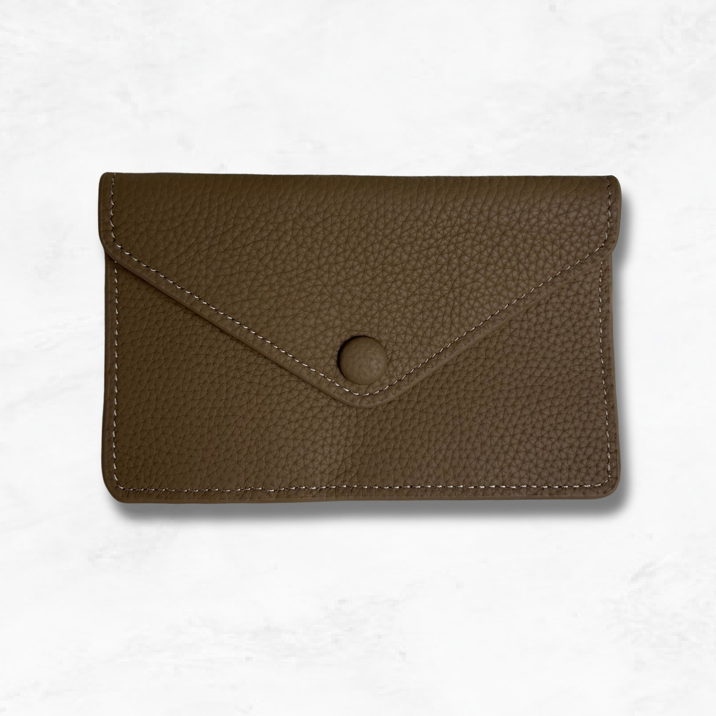 Personalised Leather Card Holder Purse with Envelope Flap