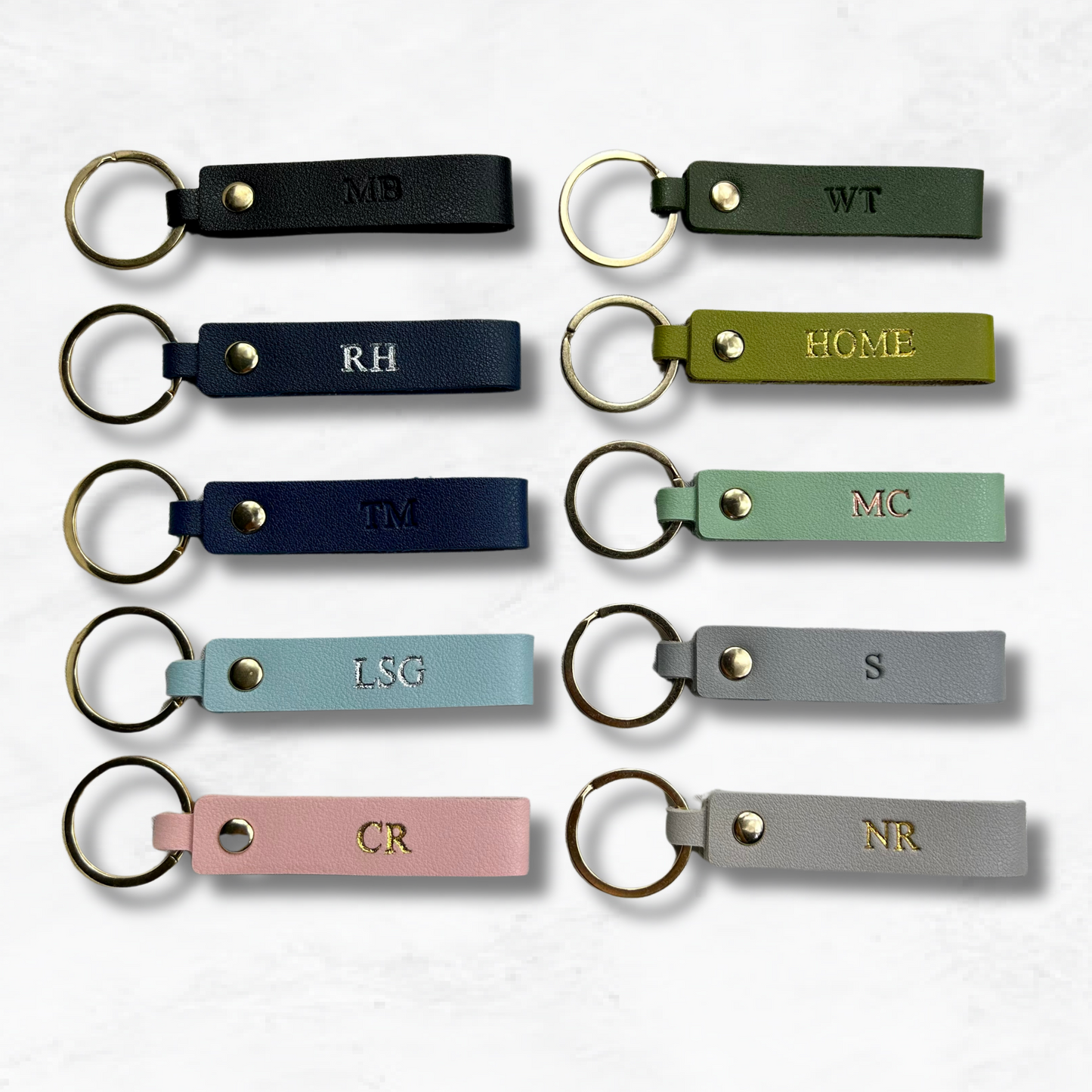 Personalised Vegan Leather Loop Keychain