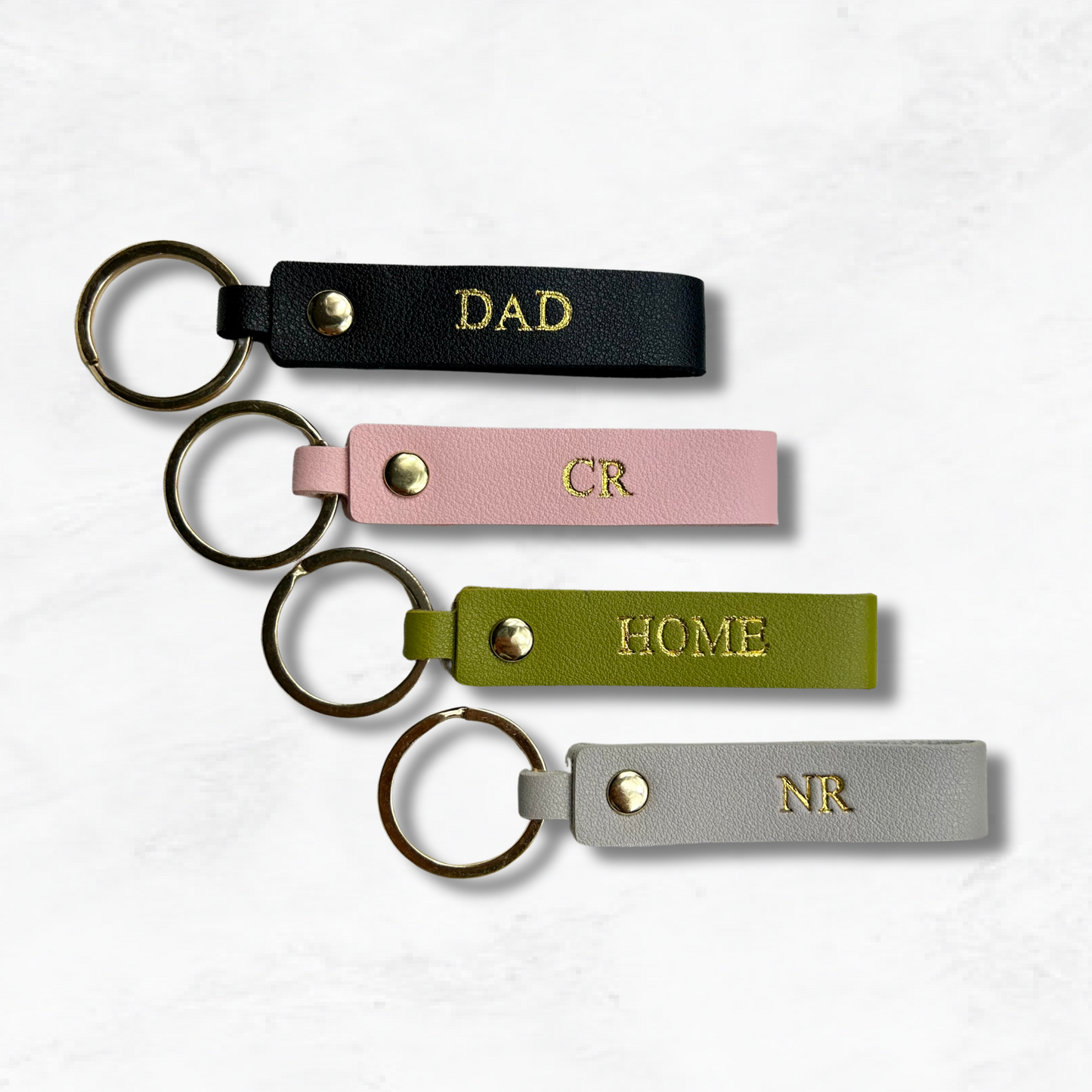 Personalised Vegan Leather Loop Keychain