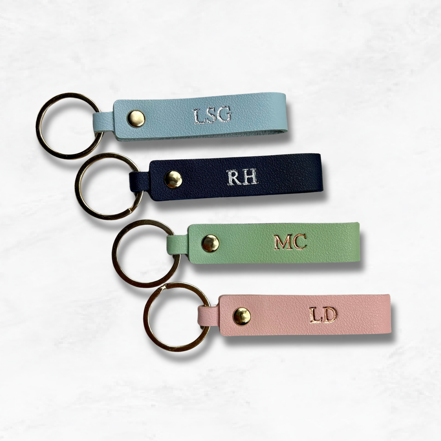 Personalised Vegan Leather Loop Keychain