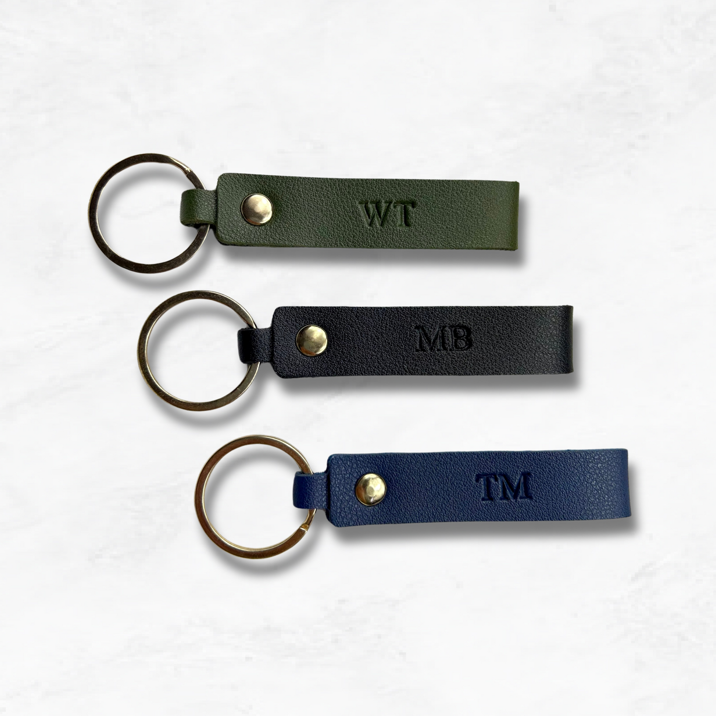 Personalised Vegan Leather Loop Keychain