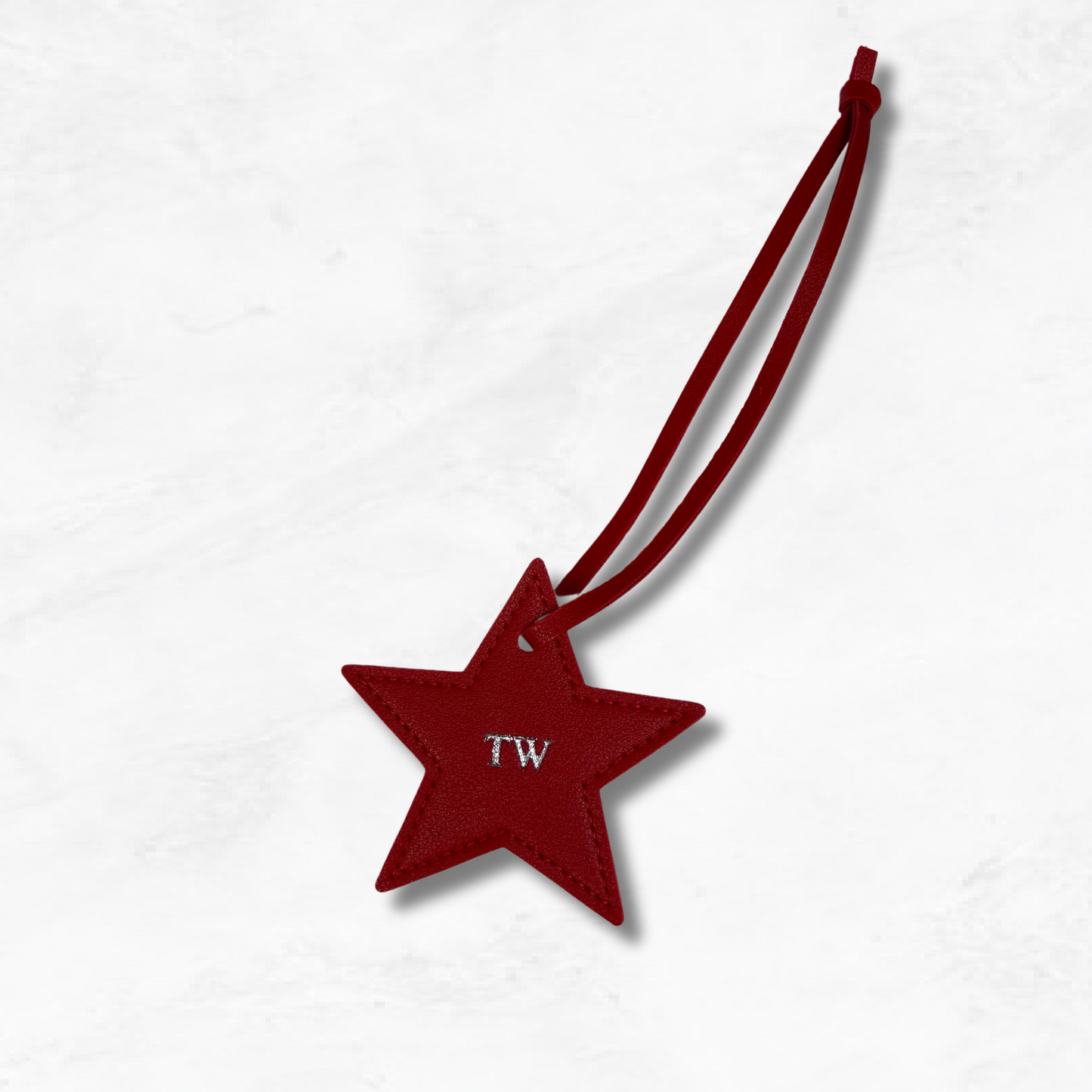 Personalised Vegan Leather Star Bag Charm