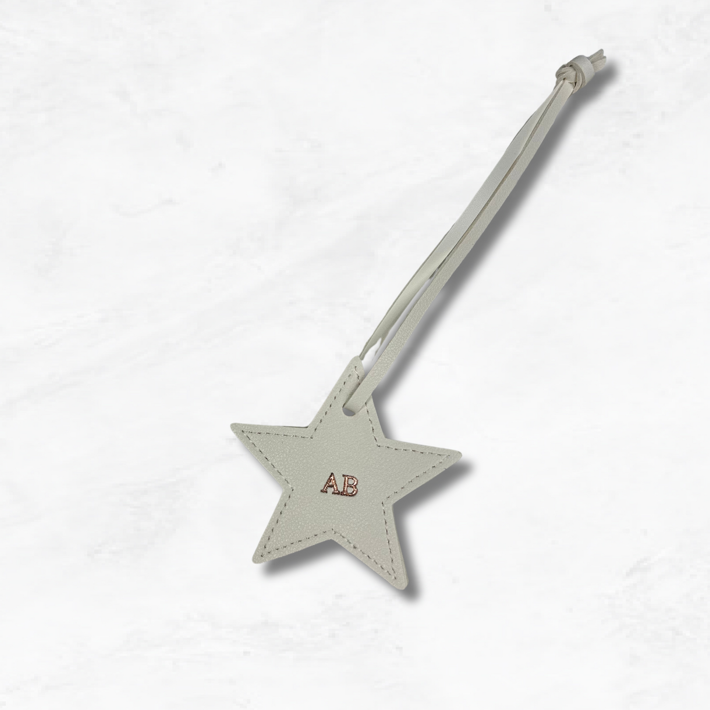 Personalised Vegan Leather Star Bag Charm