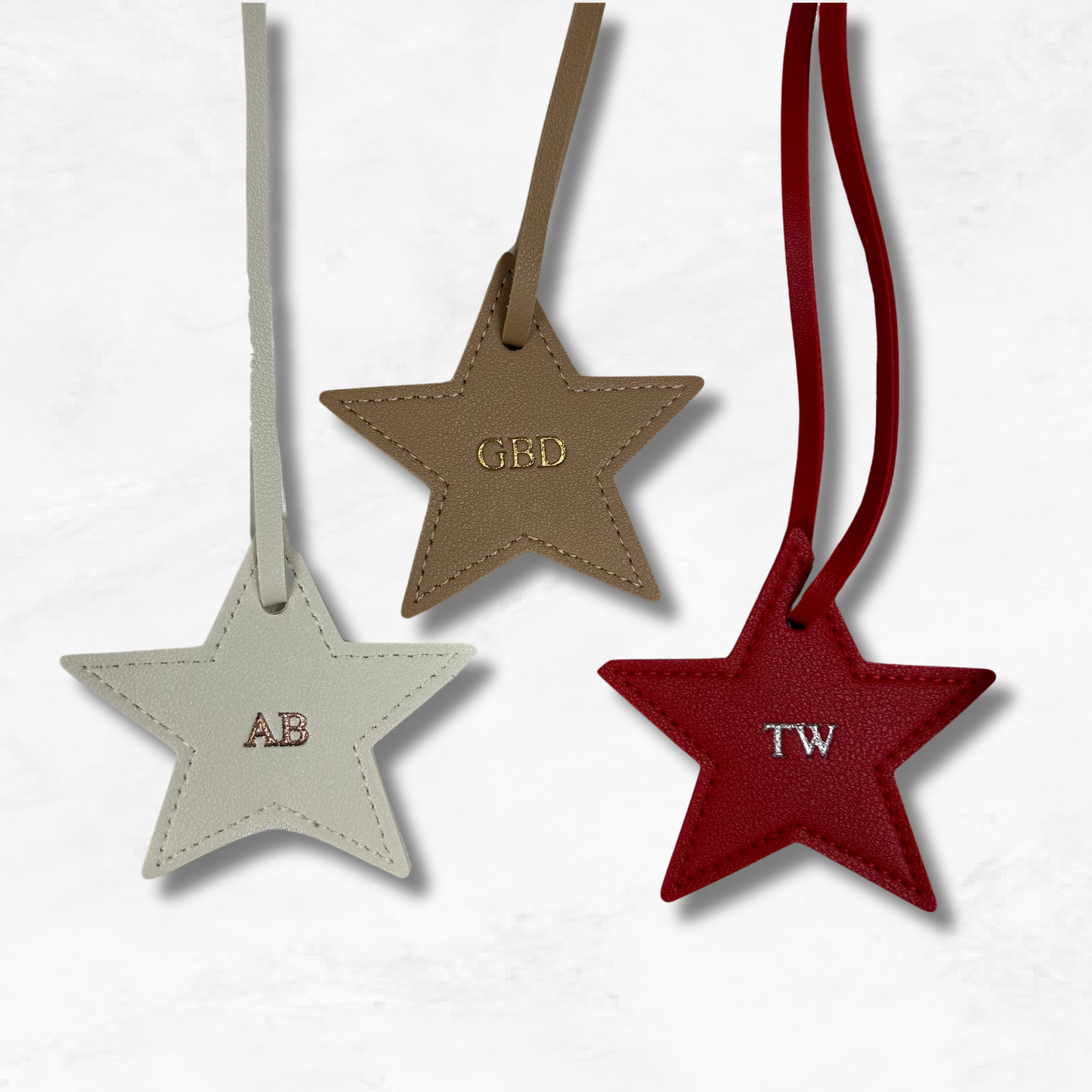 Personalised Vegan Leather Star Bag Charm