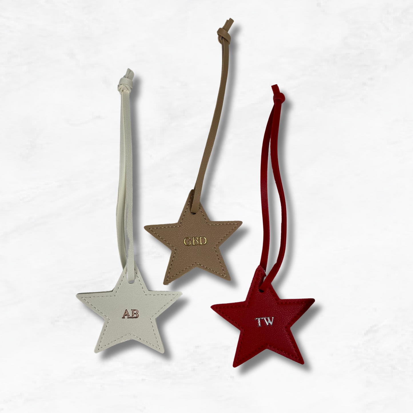 Personalised Vegan Leather Star Bag Charm