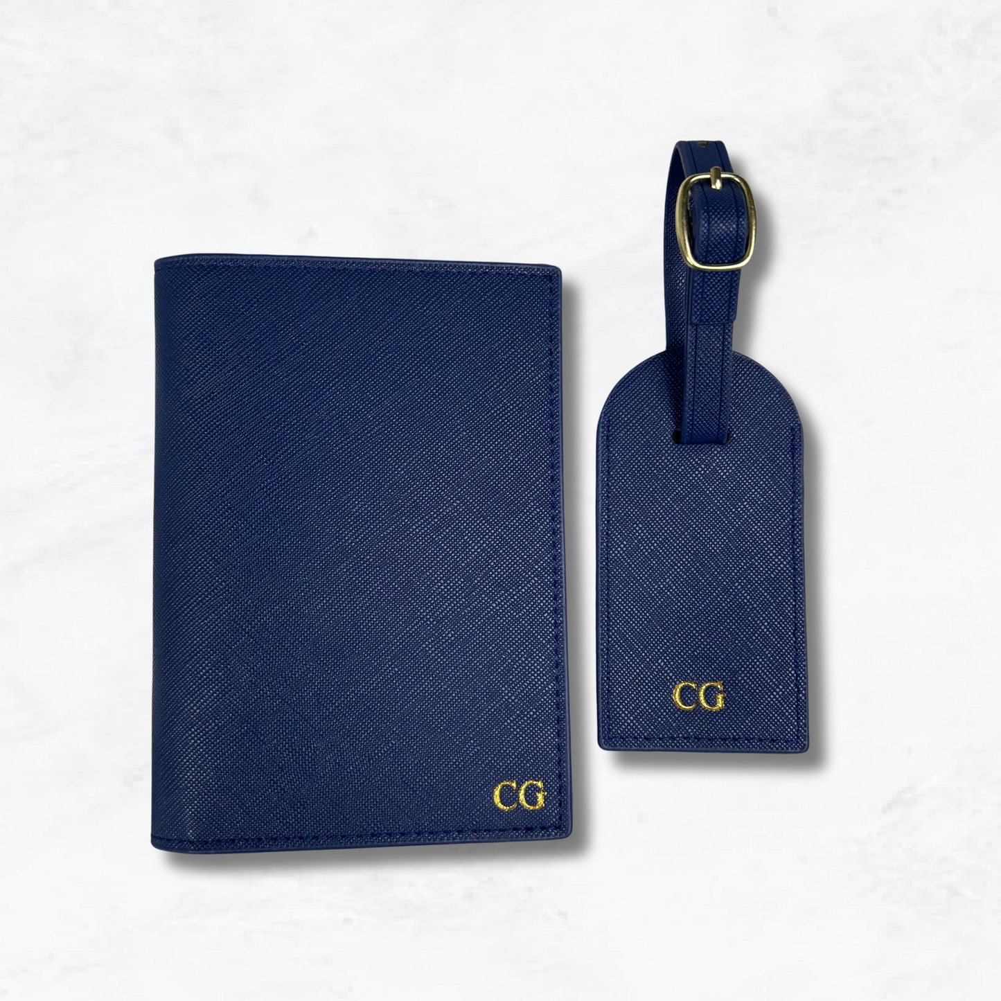 Personalised Vegan Leather Travel Set