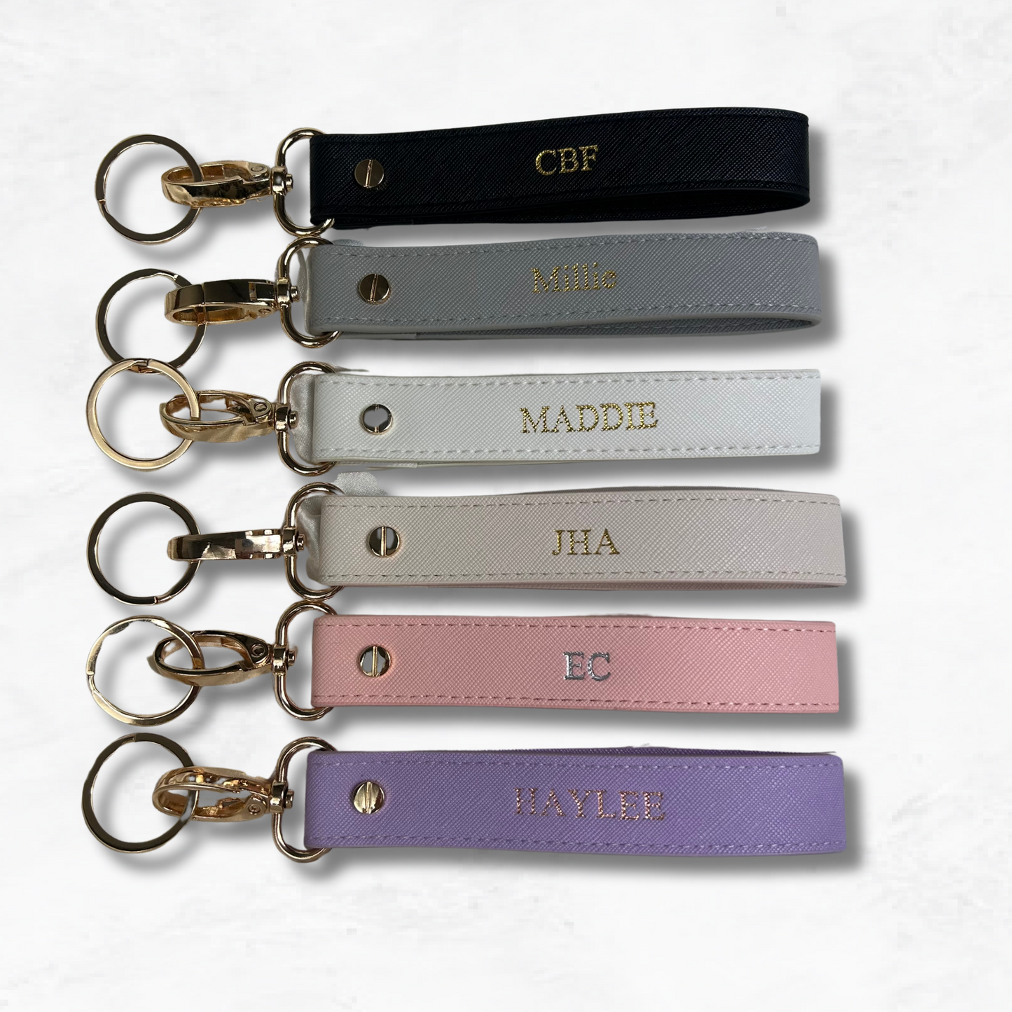 Personalised Vegan Leather Wristlet Keychain
