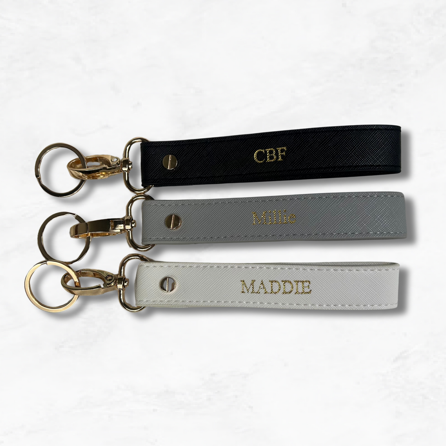 Personalised Vegan Leather Wristlet Keychain