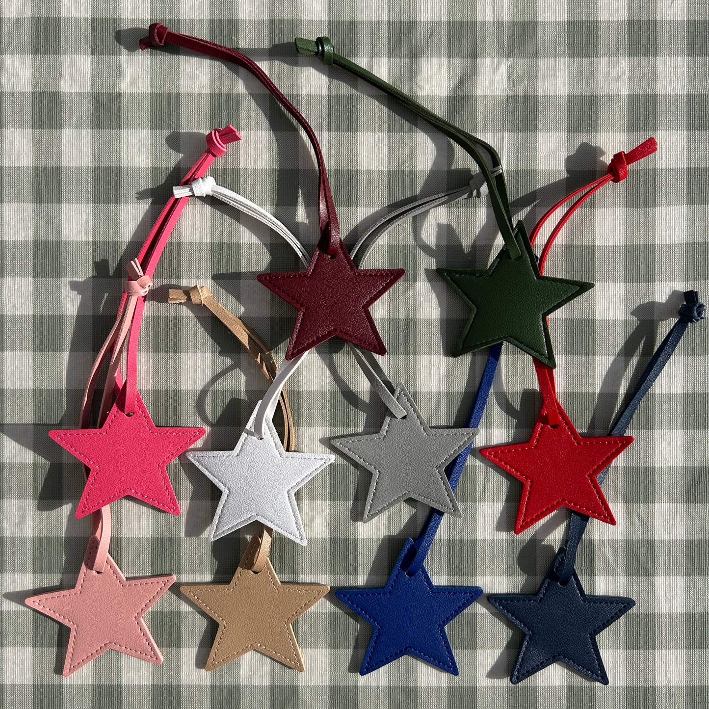 Personalised Vegan Leather Star Bag Charm