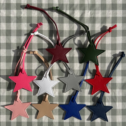 Personalised Vegan Leather Star Bag Charm