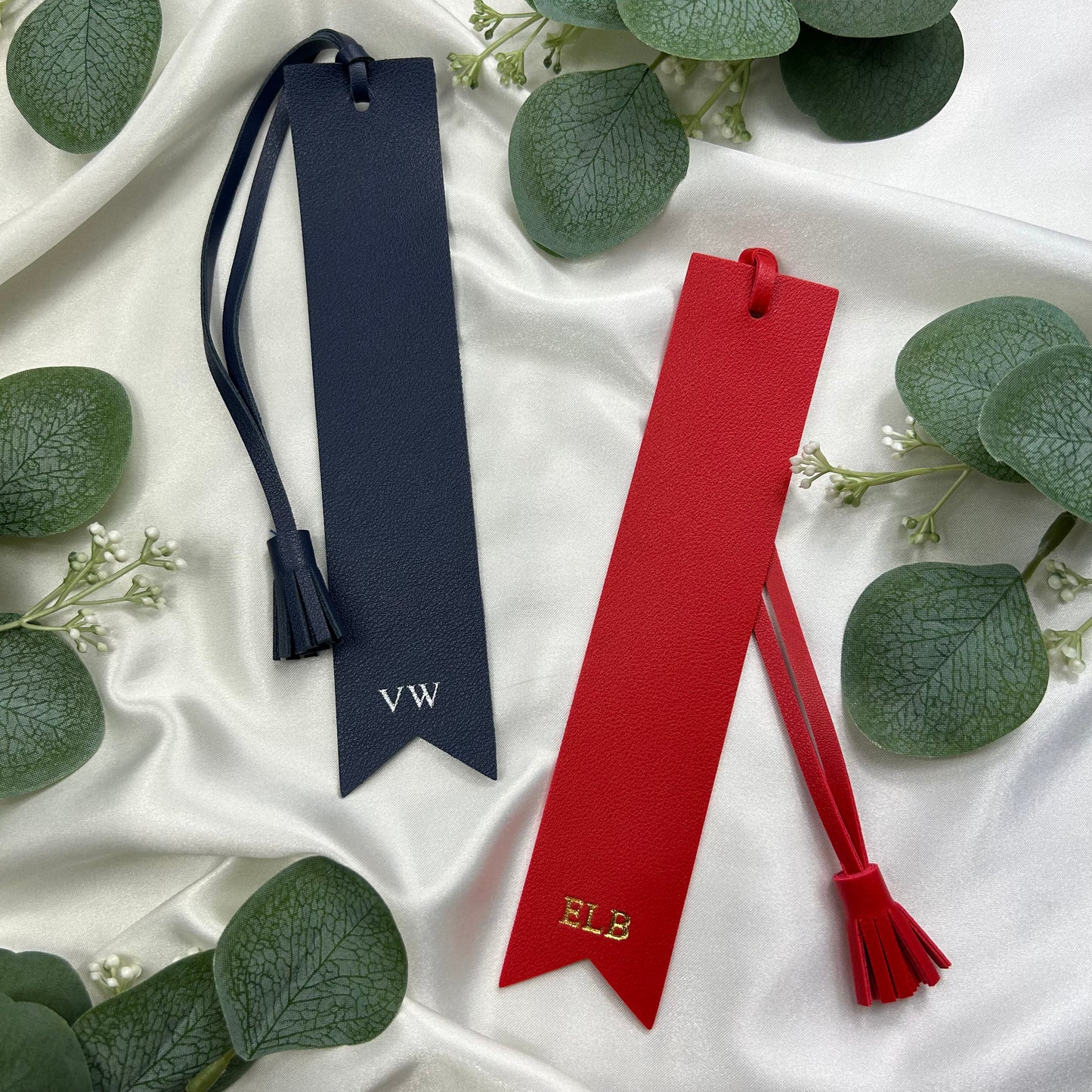 Personalised Vegan Leather Tassel Bookmark