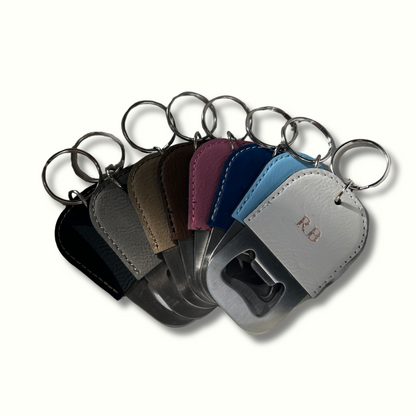 Personalised Vegan Leather Bottle Opener Keychain
