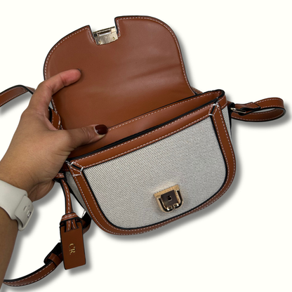 Personalised Vegan Leather Canvas Crossbody Bag