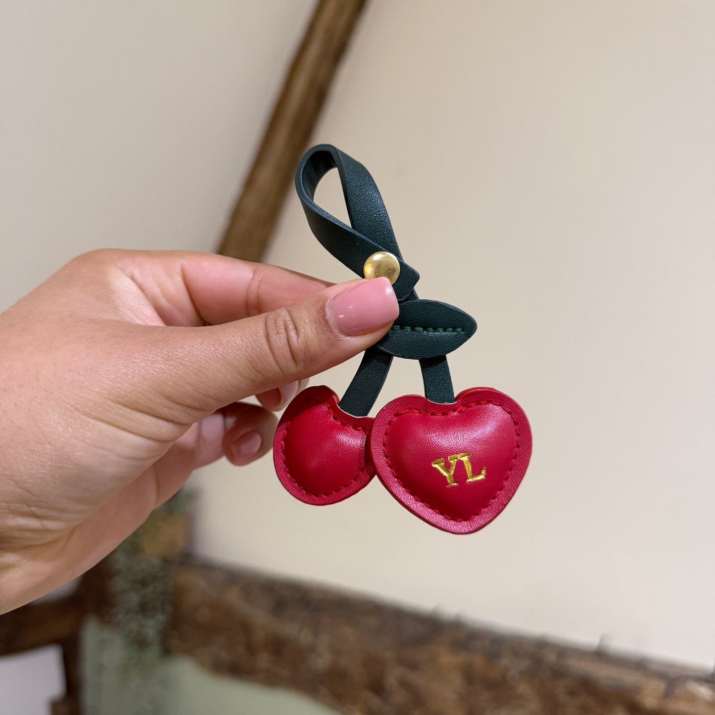 Cherry Bag Charm - Gold - YL