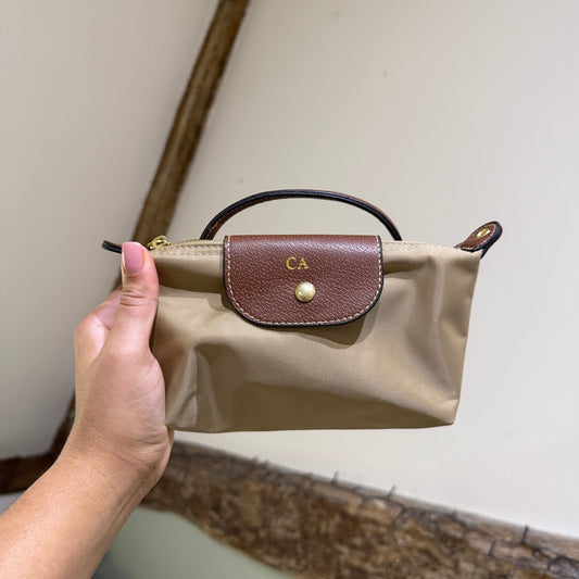 Nylon Crossbody Bag - Beige/ Gold - CA