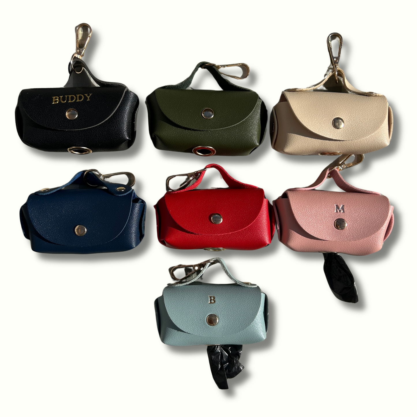 Personalised Vegan Leather Dog Poo Bag Holder