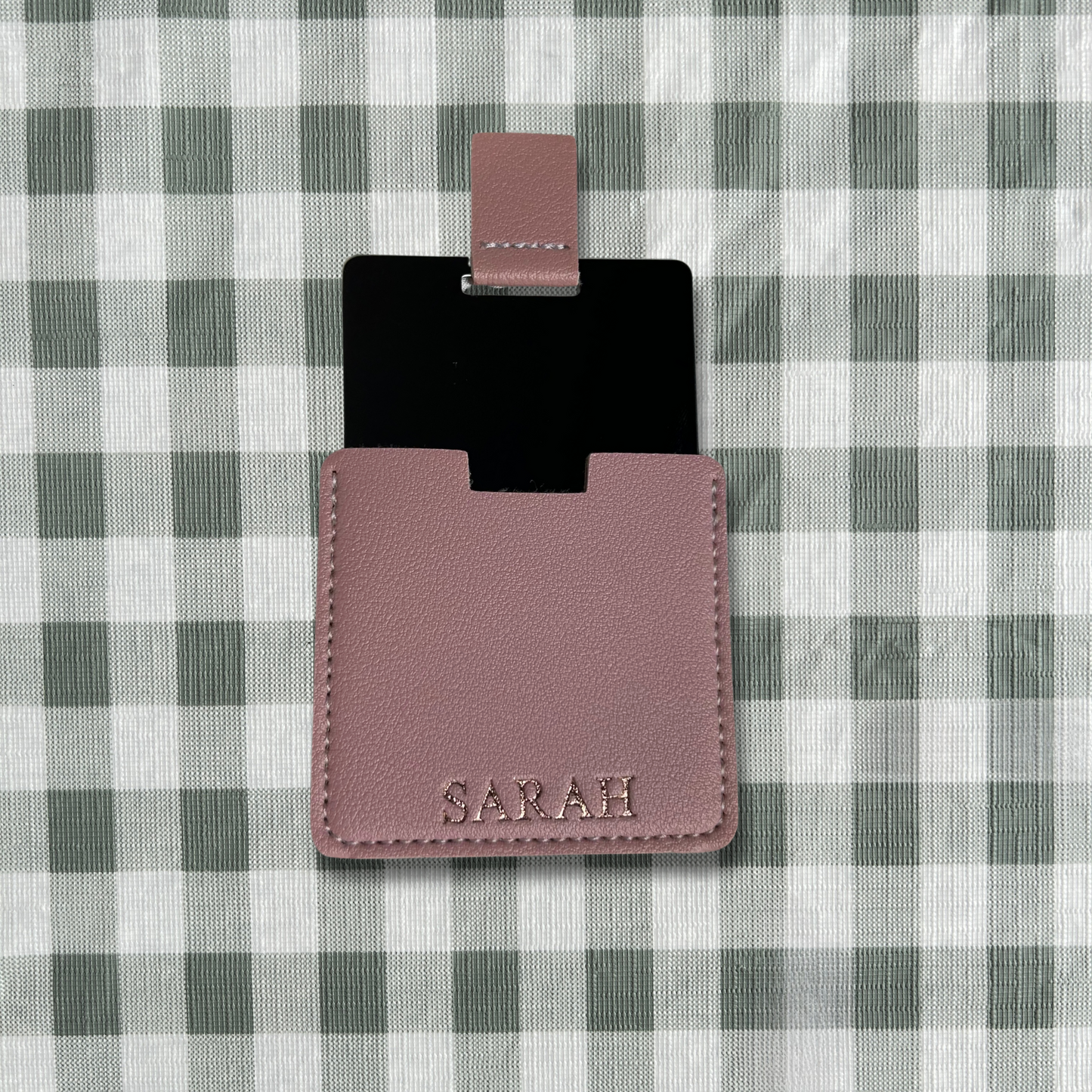 Personalised Vegan Leather Compact Mirror