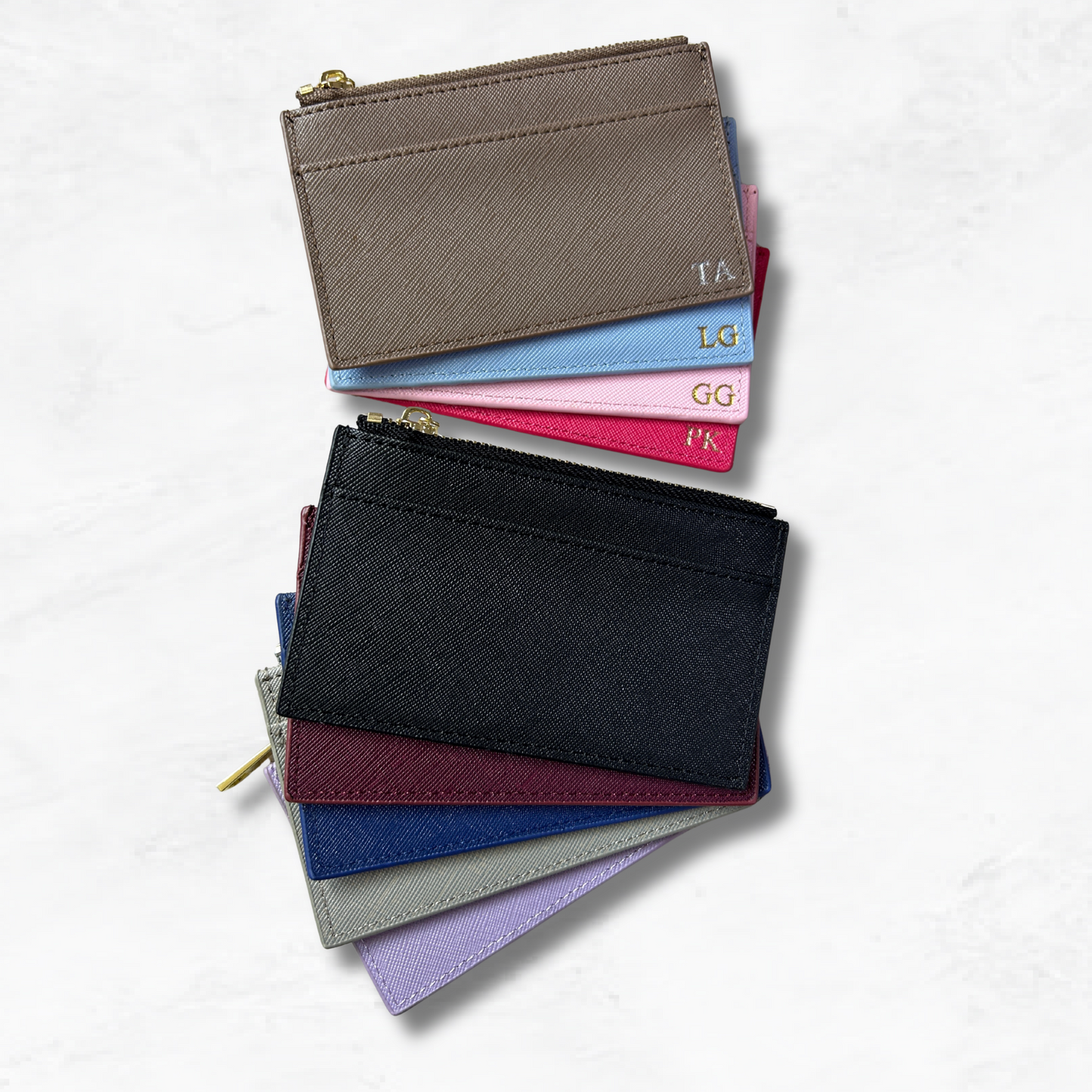 Personalised Vegan Leather Zip Cardholder