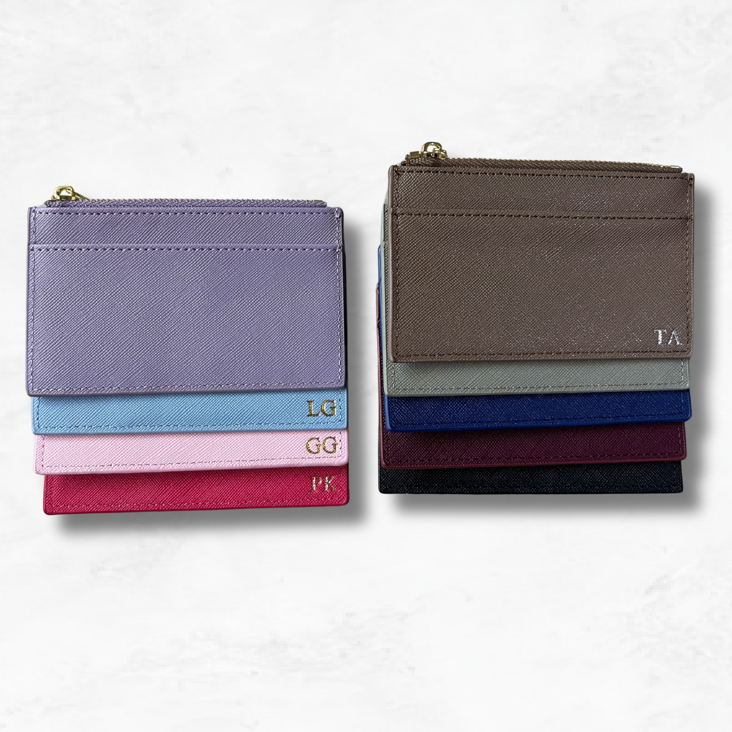 Personalised Vegan Leather Zip Cardholder