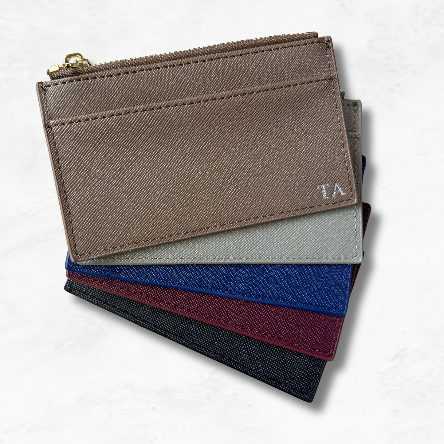 Personalised Vegan Leather Zip Cardholder