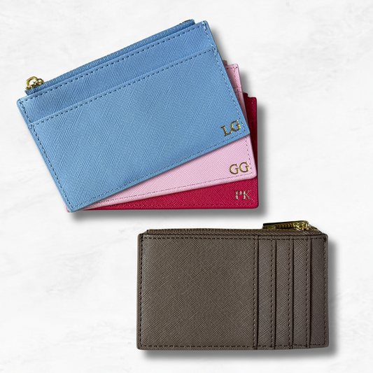 Personalised Vegan Leather Zip Cardholder