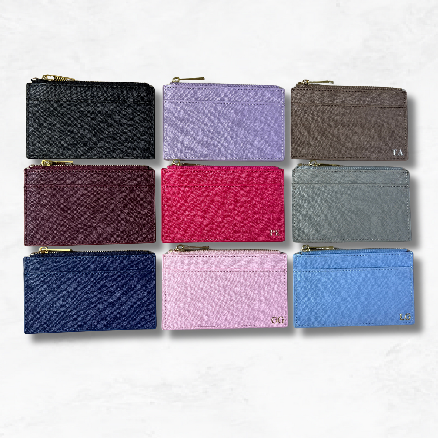 Personalised Vegan Leather Zip Cardholder