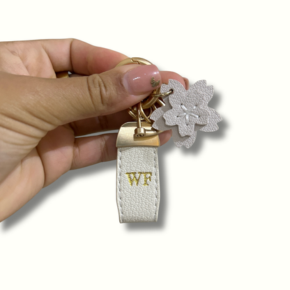 Personalised Flower Charm Keychain